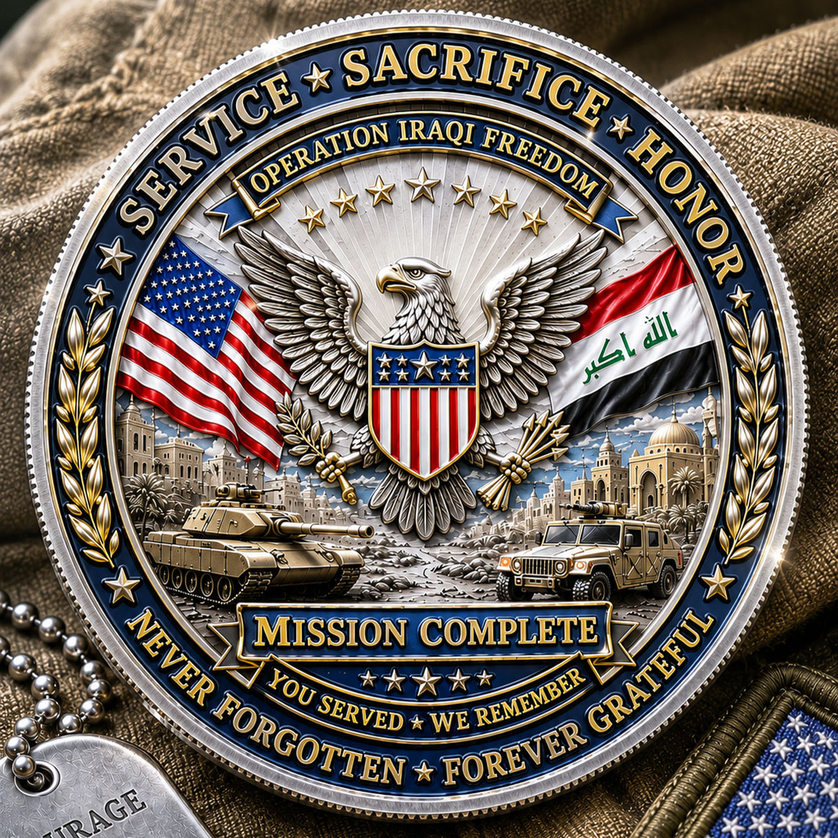 Iraq Veteran “Mission Complete” Commemorative Metal Medal