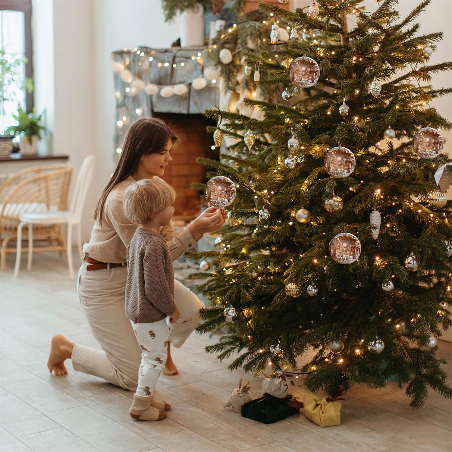 3D Nativity Ornaments - Christ Baby and Mary Design for Christmas Tree