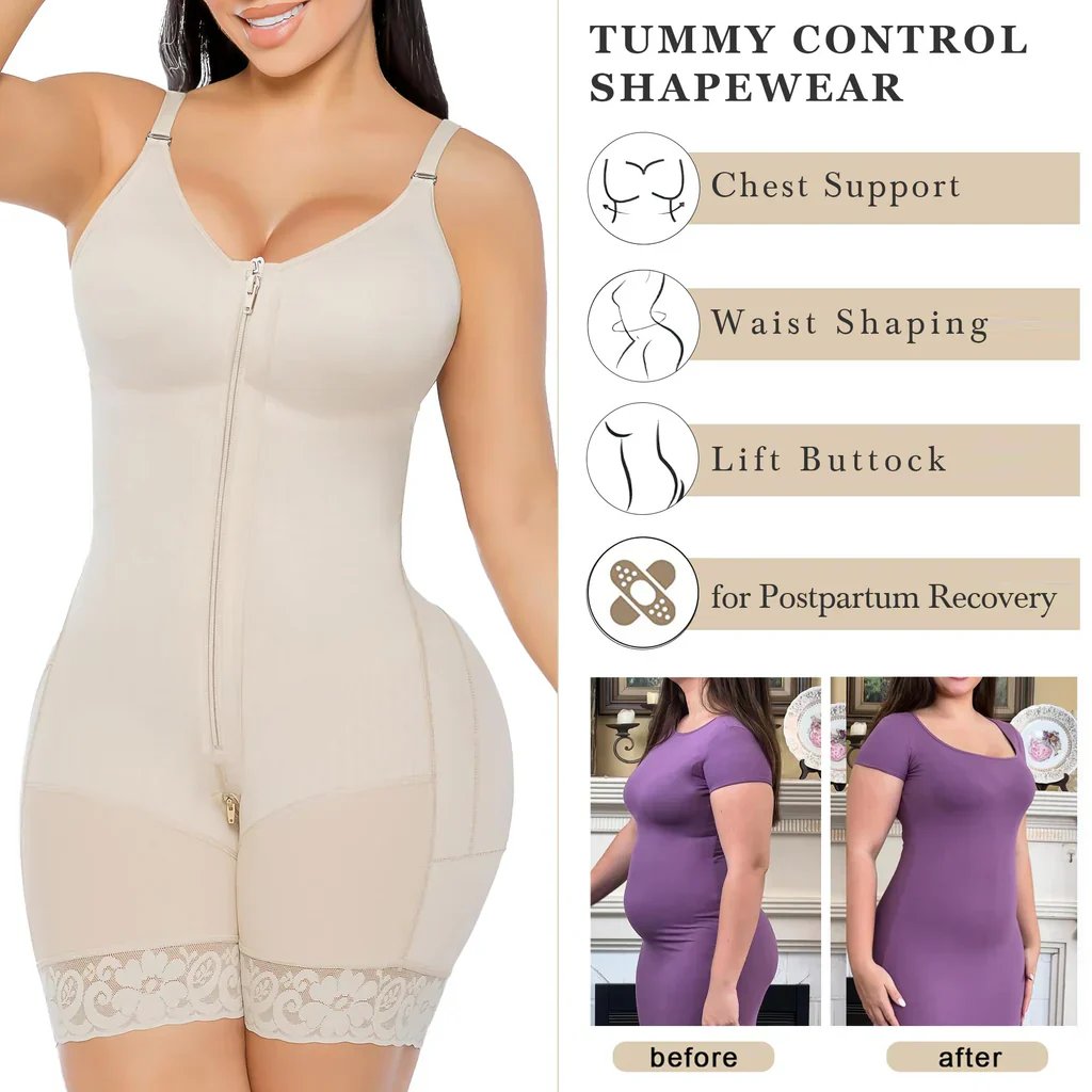 Tummy Control Butt Lifter Shaper – Zipper Crotch for Comfort and Confidence