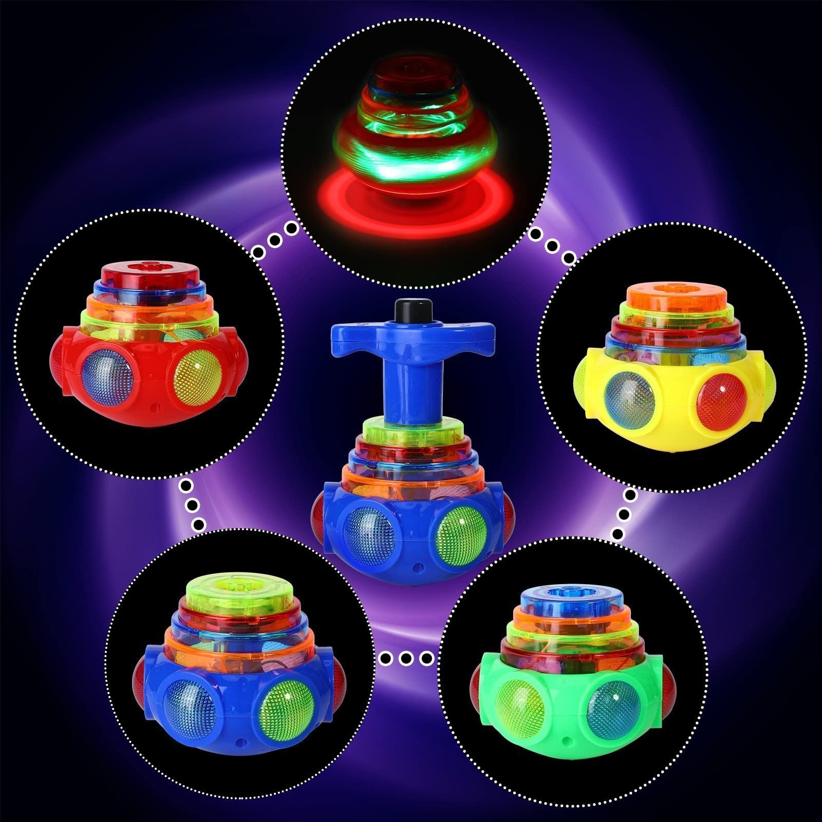 🔥🎁2024 New Year Hot Sale🎁  - HALF PRICE🔥 Music Flashing Spinners Toy With Launcher