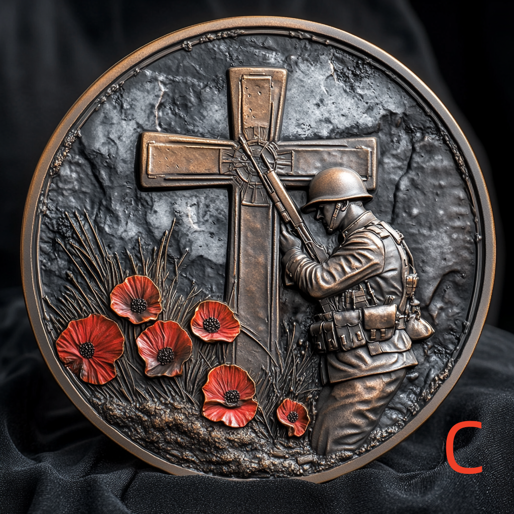 Poppy Cross Military Memorial Coin