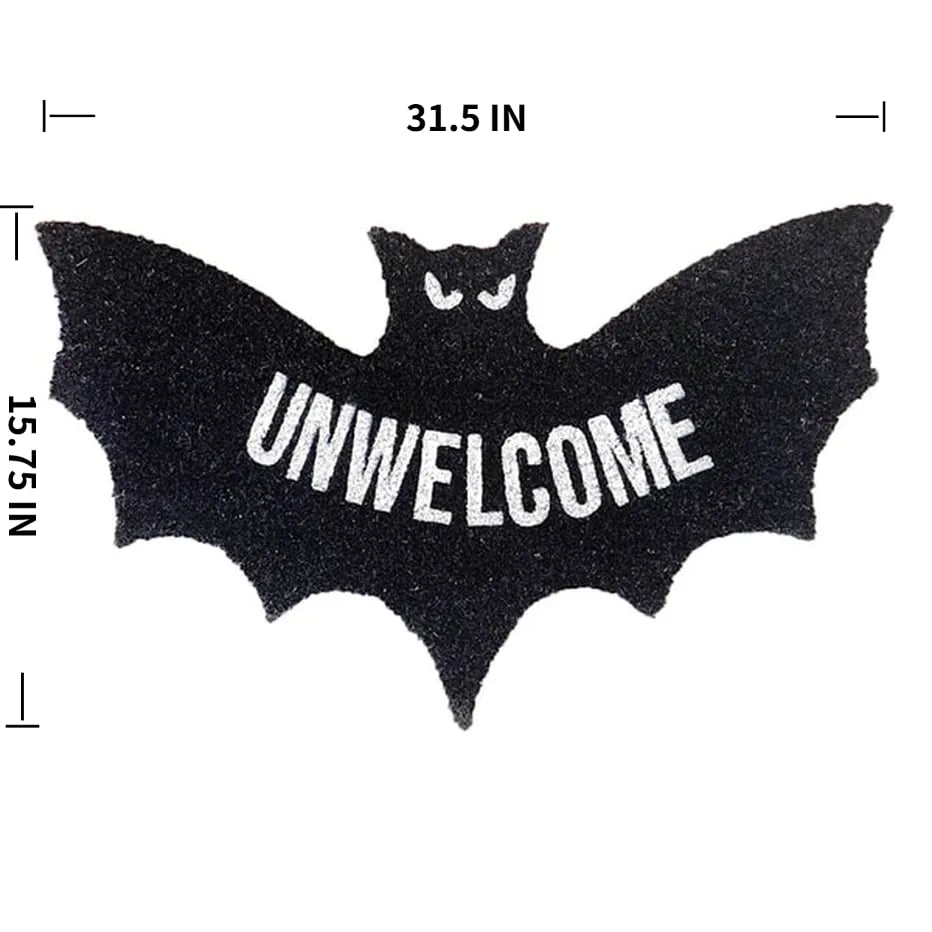 🔥Early Halloween Sale 49% OFF🦇 "Unwelcome" Bat Shaped Coir Mat