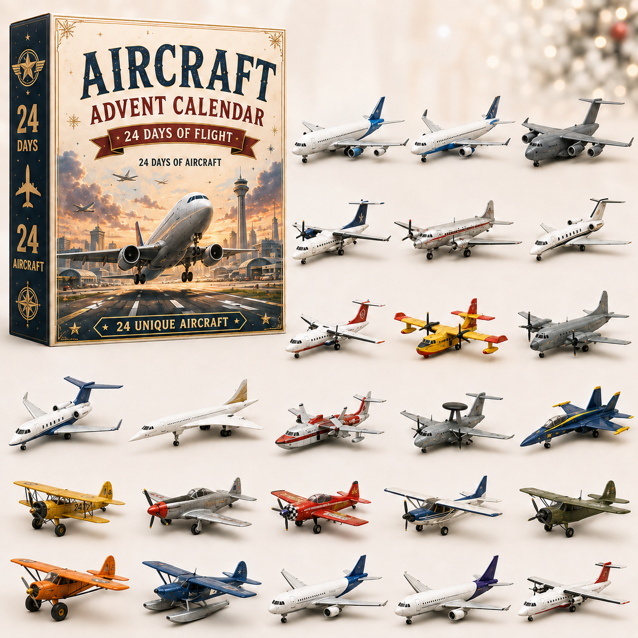 ⏳ Last Day 50% OFF – ✈️ Aircraft Advent Calendar 2026 | 24 Days of Flight with 24 Unique Miniature Airplanes, Jets & Aviation Collectibles 🎄🎁