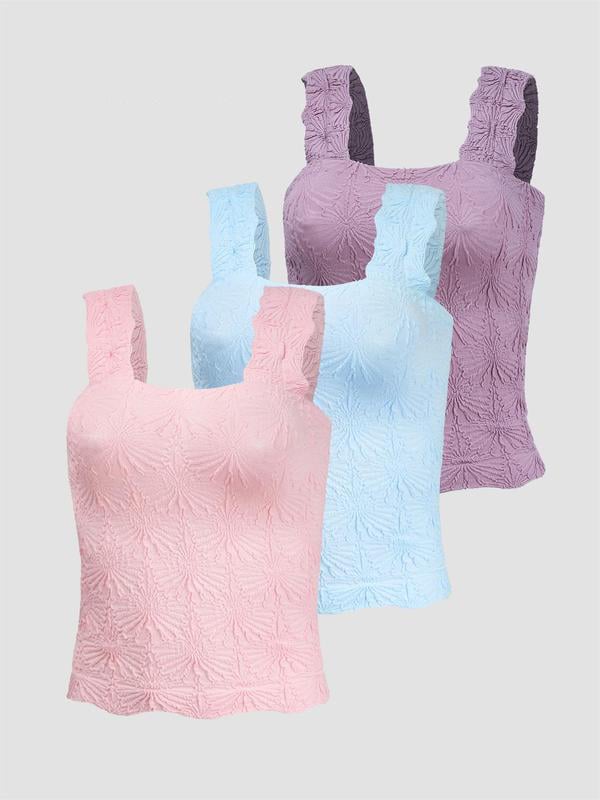 🔥LAST DAY PROMOTION 🔥Women's Floral Embossed Sports Tank Top