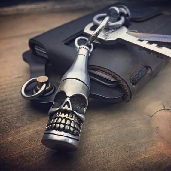 Metal Skull Keychain