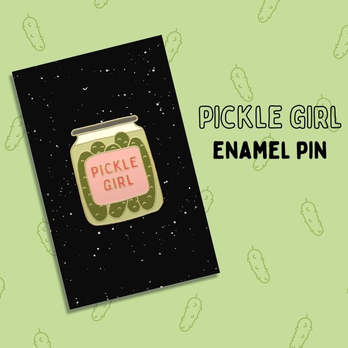 🔥Early Spring Hot Sale🥒Lucky Pickle Girl Enamel Pin