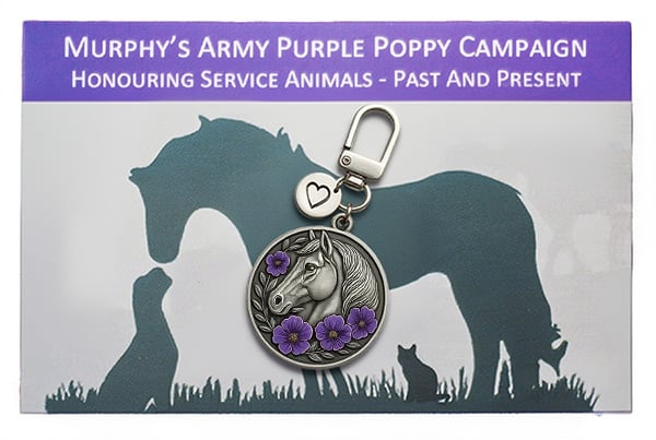 ⚡️Limited Edition🌺🐎Purple Poppy & Horse Remembrance Keychain
