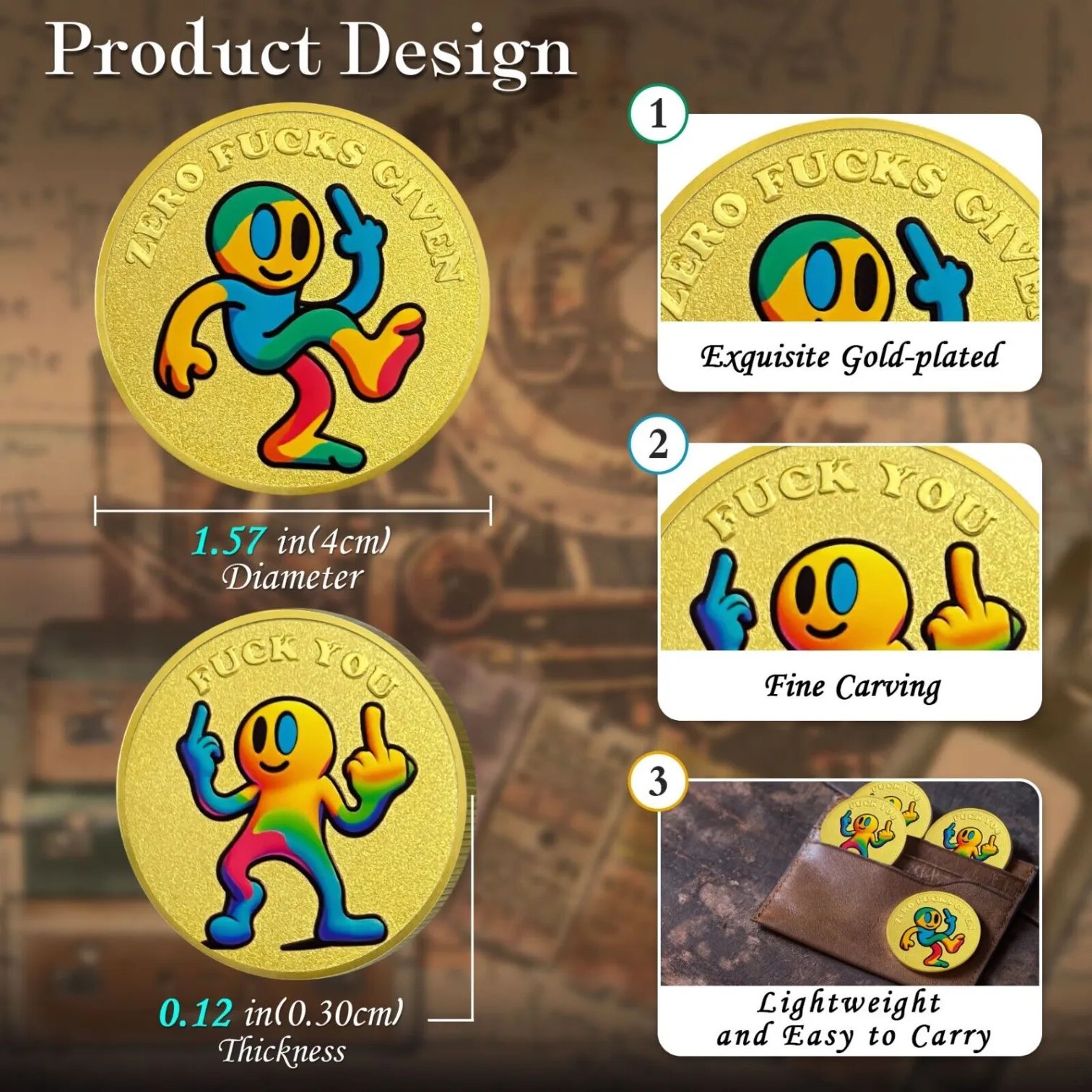 Funny Official Bad Man As*hole Challenge Coin