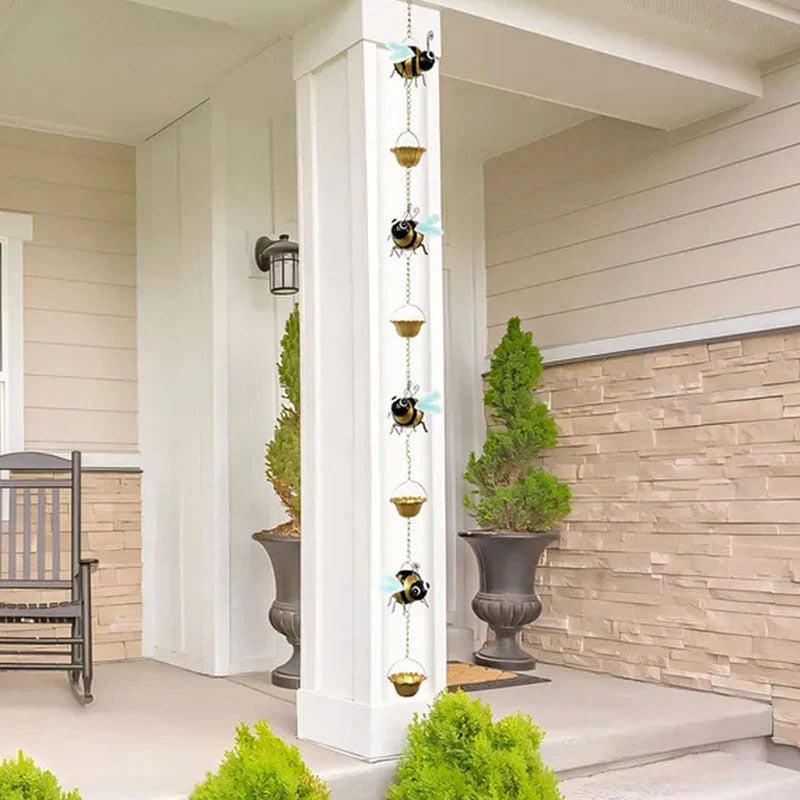 🐝Whimsical Bee Rain Chain — Transforming Rainy Days into a Garden Spectacle