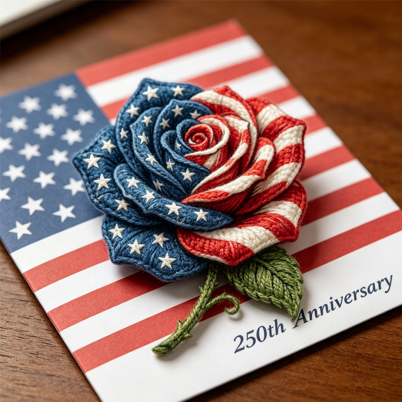 250th Anniversary Crocheted Brooch