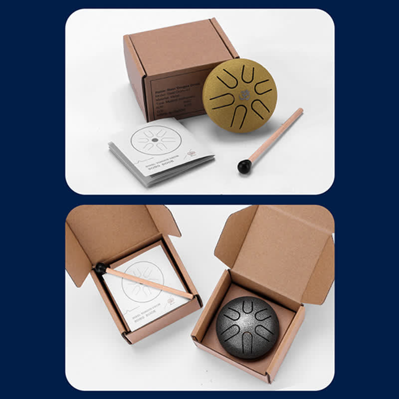 Buddha Stones Mini Steel Tongue Drum 3 Inch Sound Healing Drum Kit