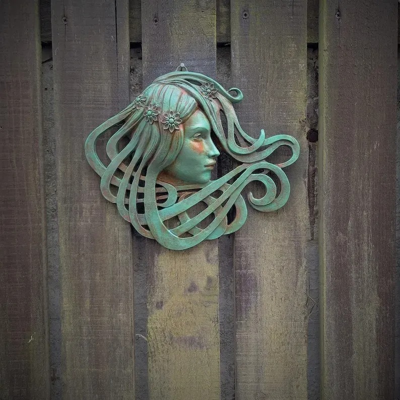 Saoirse (Sersha) Art Nouveau inspired sculpted female face