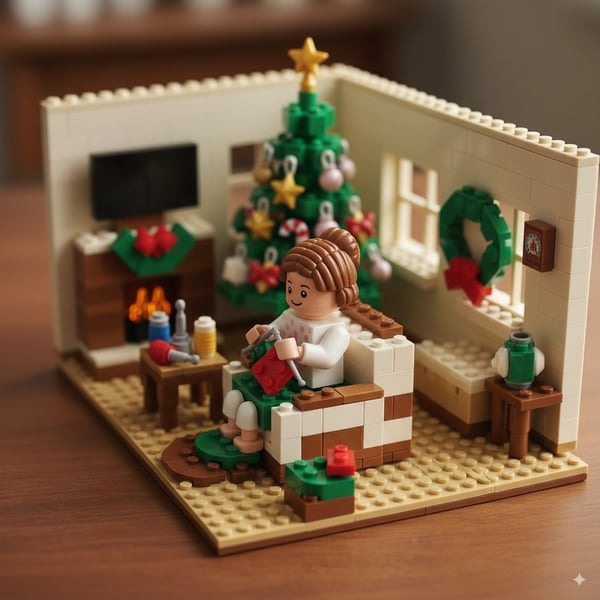 Christmas Knitting Mom Building Set