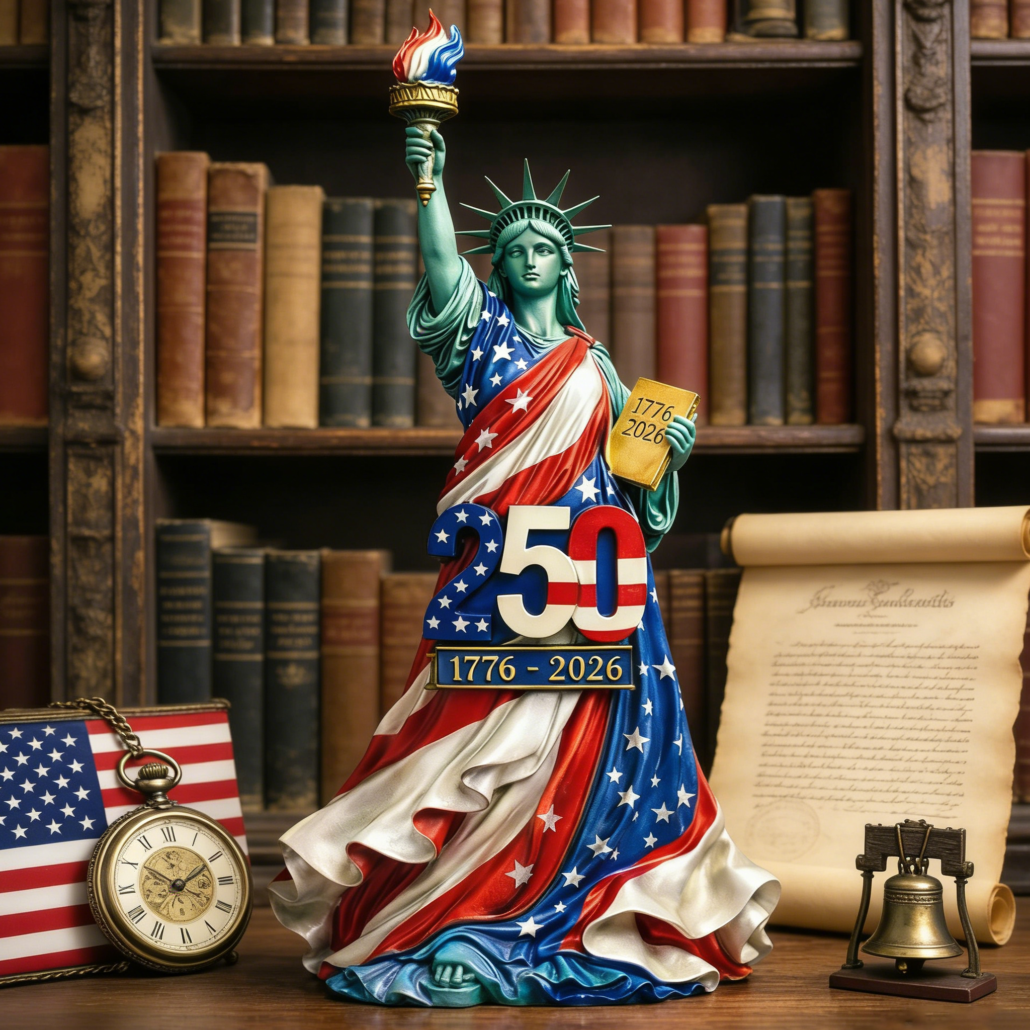 Statue of Liberty 250th Anniversary Commemorative Desk Sculpture – 1776-2026
