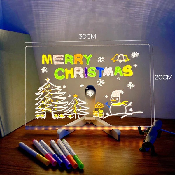 Erasable LED Luminous Acrylic Color-Filled Blackboard