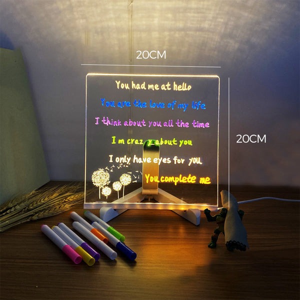Erasable LED Luminous Acrylic Color-Filled Blackboard