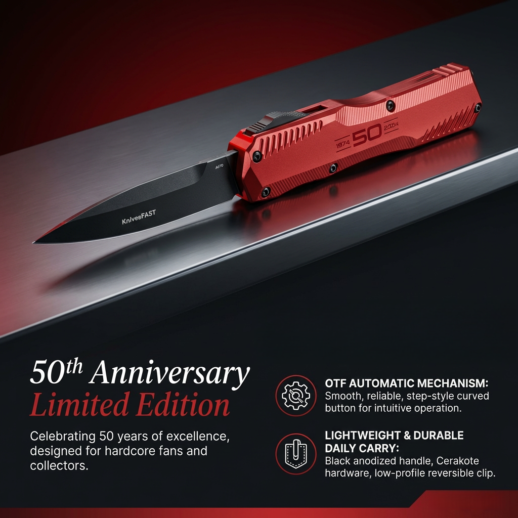 🔥LAST DAY49% OFF🔪- 9000R Matt Diskin OTF AUTO Knife (🎉50th Anniversary Edition🎉)