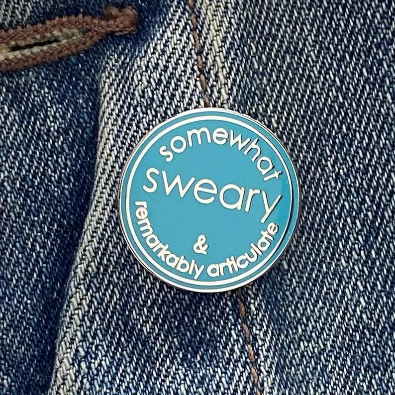 Chin Up Tits Out It's All Good Glittery Enamel Pin Badge