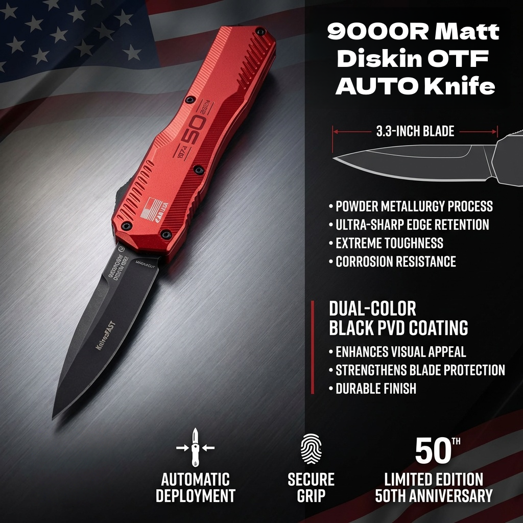 🔥LAST DAY49% OFF🔪- 9000R Matt Diskin OTF AUTO Knife (🎉50th Anniversary Edition🎉)