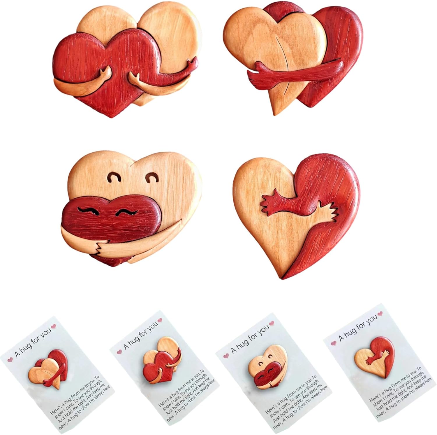 A Hug from My Heart for You - Handmade Wood Carvings