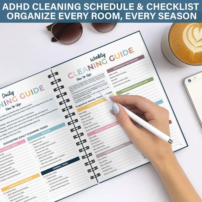 🔥Last Day 49% OFF - 📅 New Release📕2026 version ADHD Cleaning Planner - Cleaning Schedule and Checklist Organizer for Adults and Teens