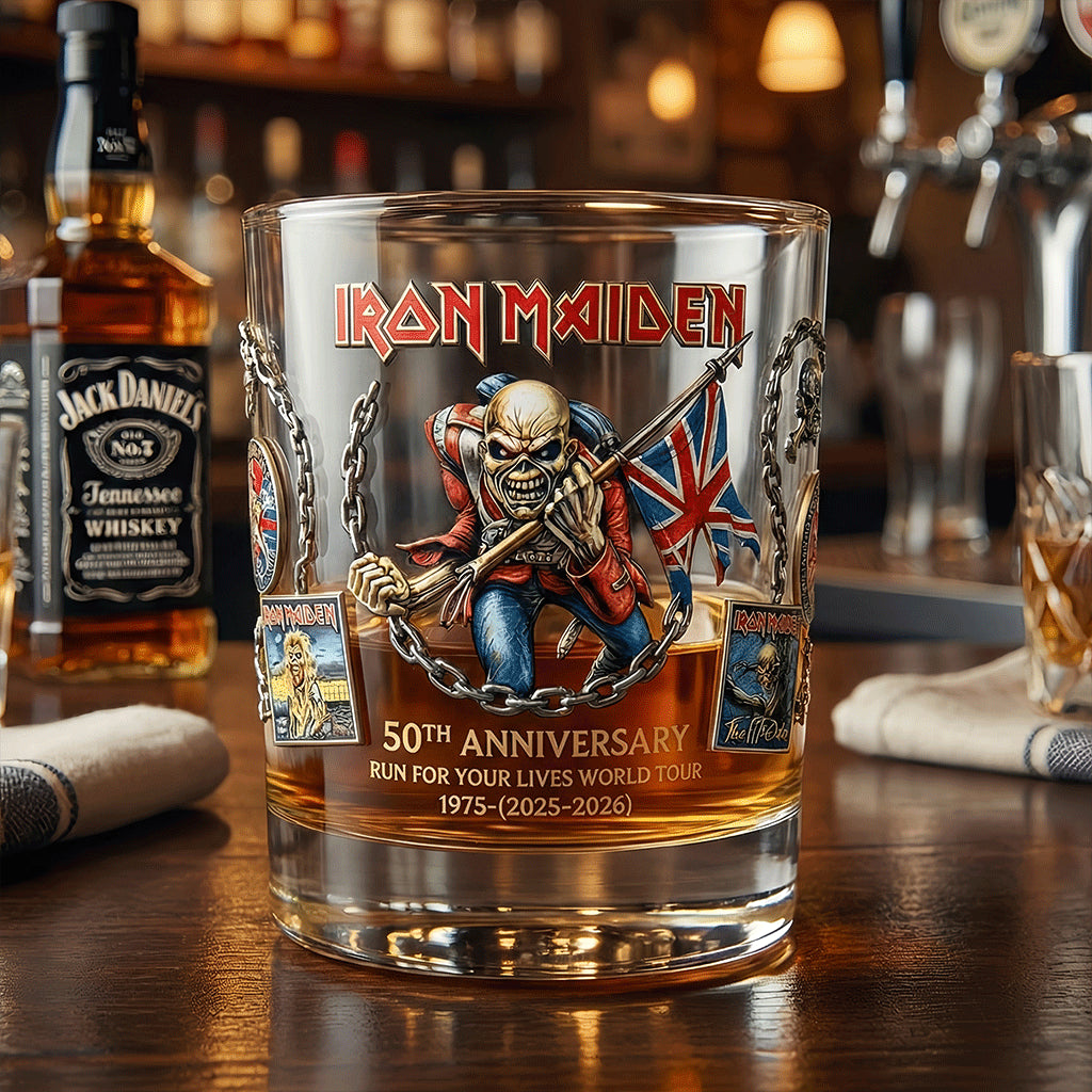 💀Iron Maiden 50TH Anniversary Whiskey Glass