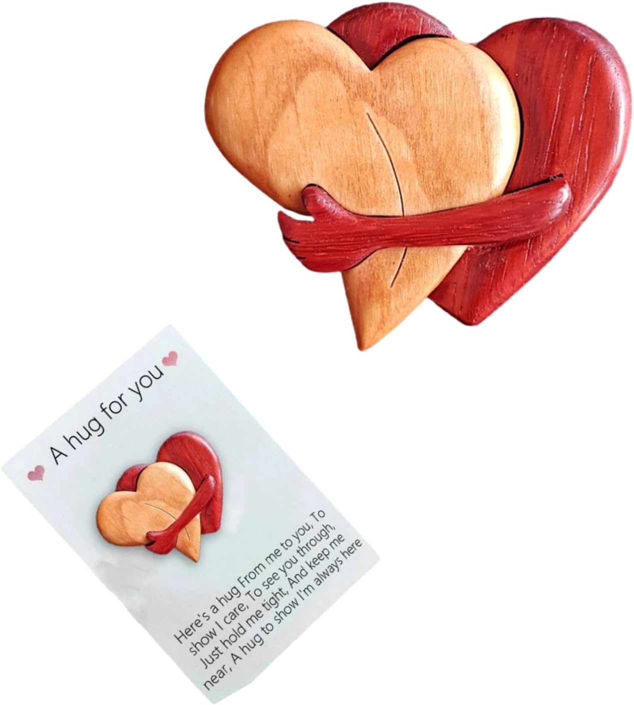 A Hug from My Heart for You - Handmade Wood Carvings