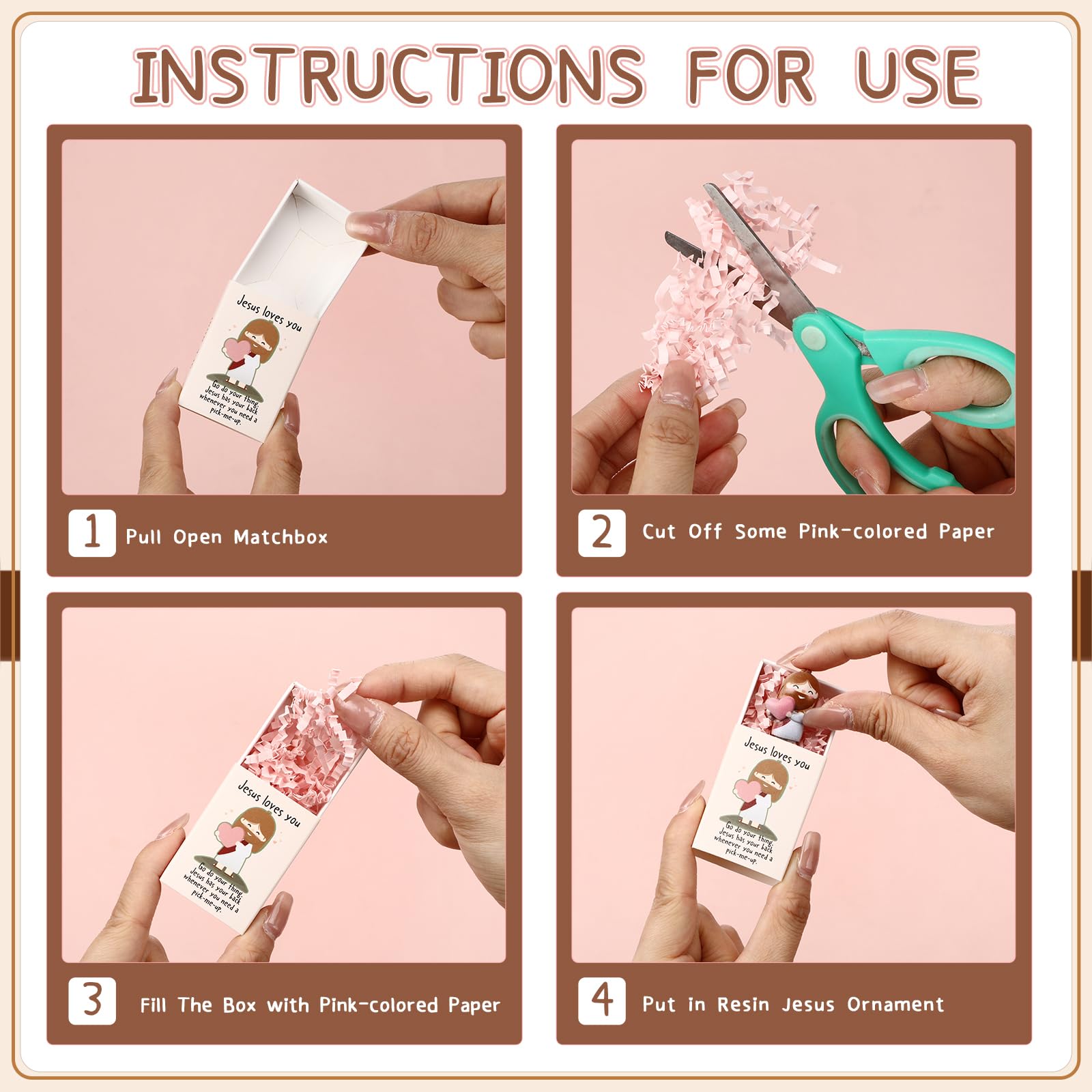 Christian Valentine Gift Bulk Mini Jesus Loves You Figurines Gifts