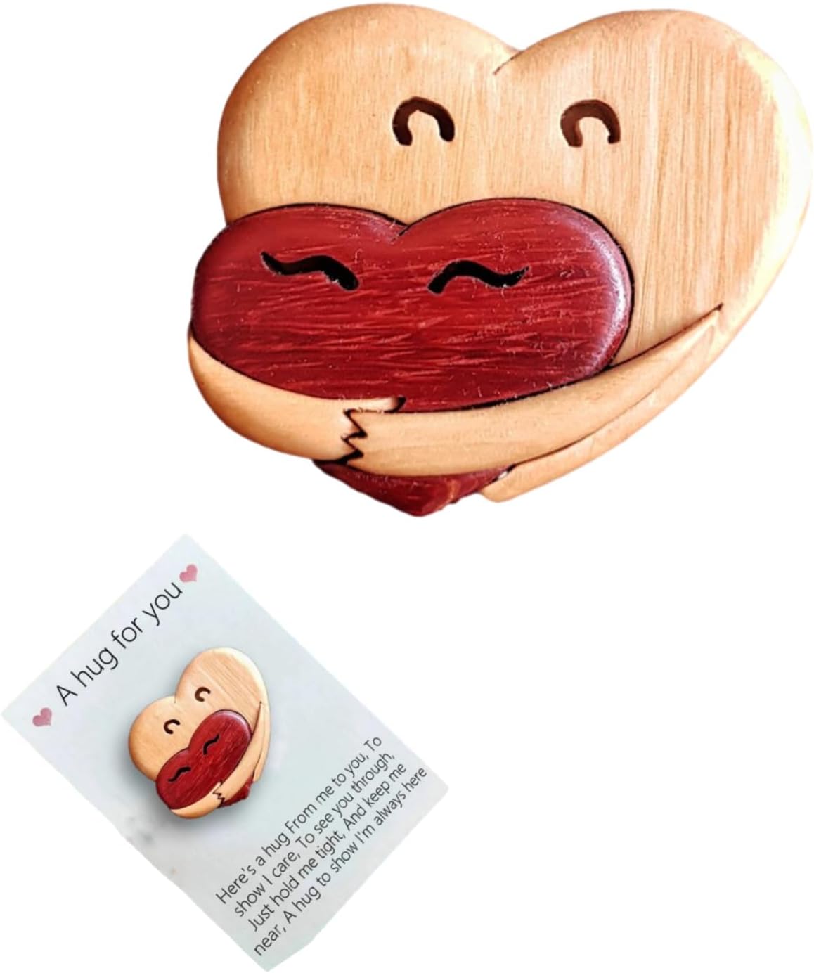 A Hug from My Heart for You - Handmade Wood Carvings