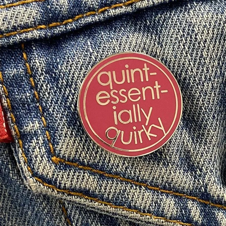 Chin Up Tits Out It's All Good Glittery Enamel Pin Badge