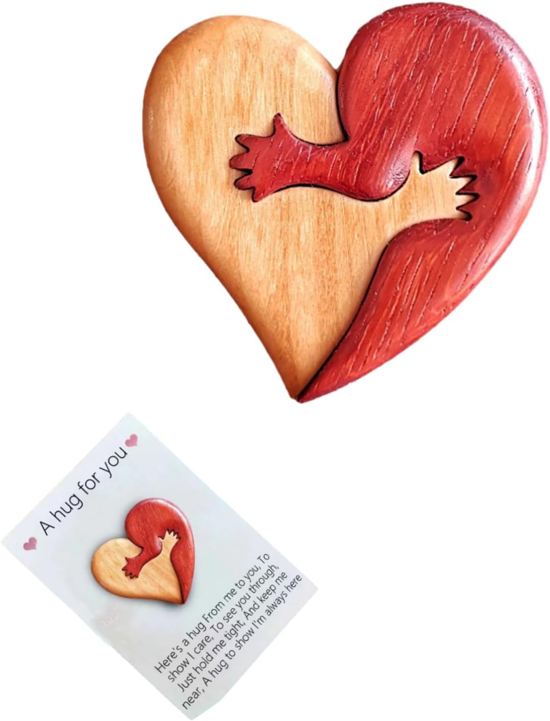 A Hug from My Heart for You - Handmade Wood Carvings