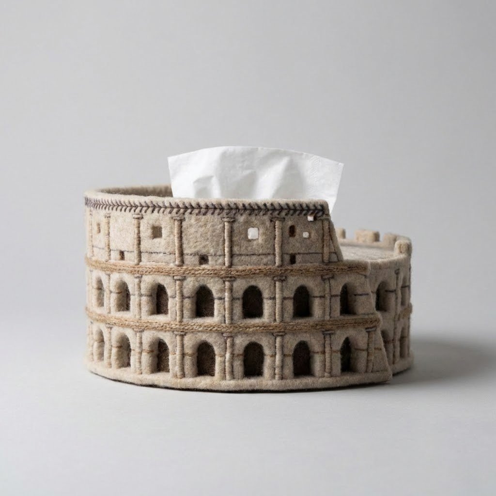 Felt Colosseum Tissue Box