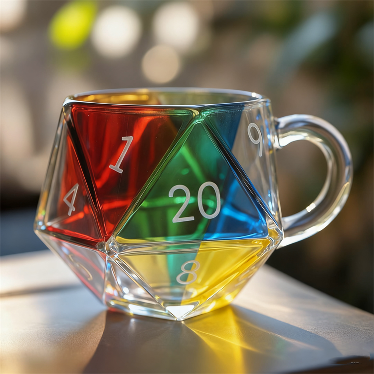 🔥LAST DAY 49% OFF -Rainbow Glass D20 Dice Cup