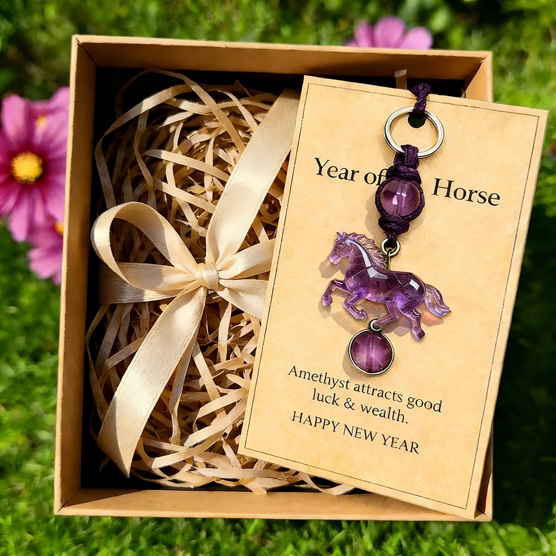 🐎💜Lucky Amethyst Crystal Horse Keychain —✨ A Symbol of Wisdom & Success🔥 (2026)