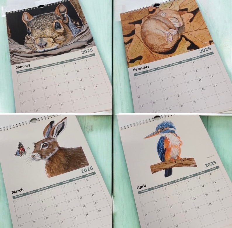 🌈2025 Watercolor Animal Calendars