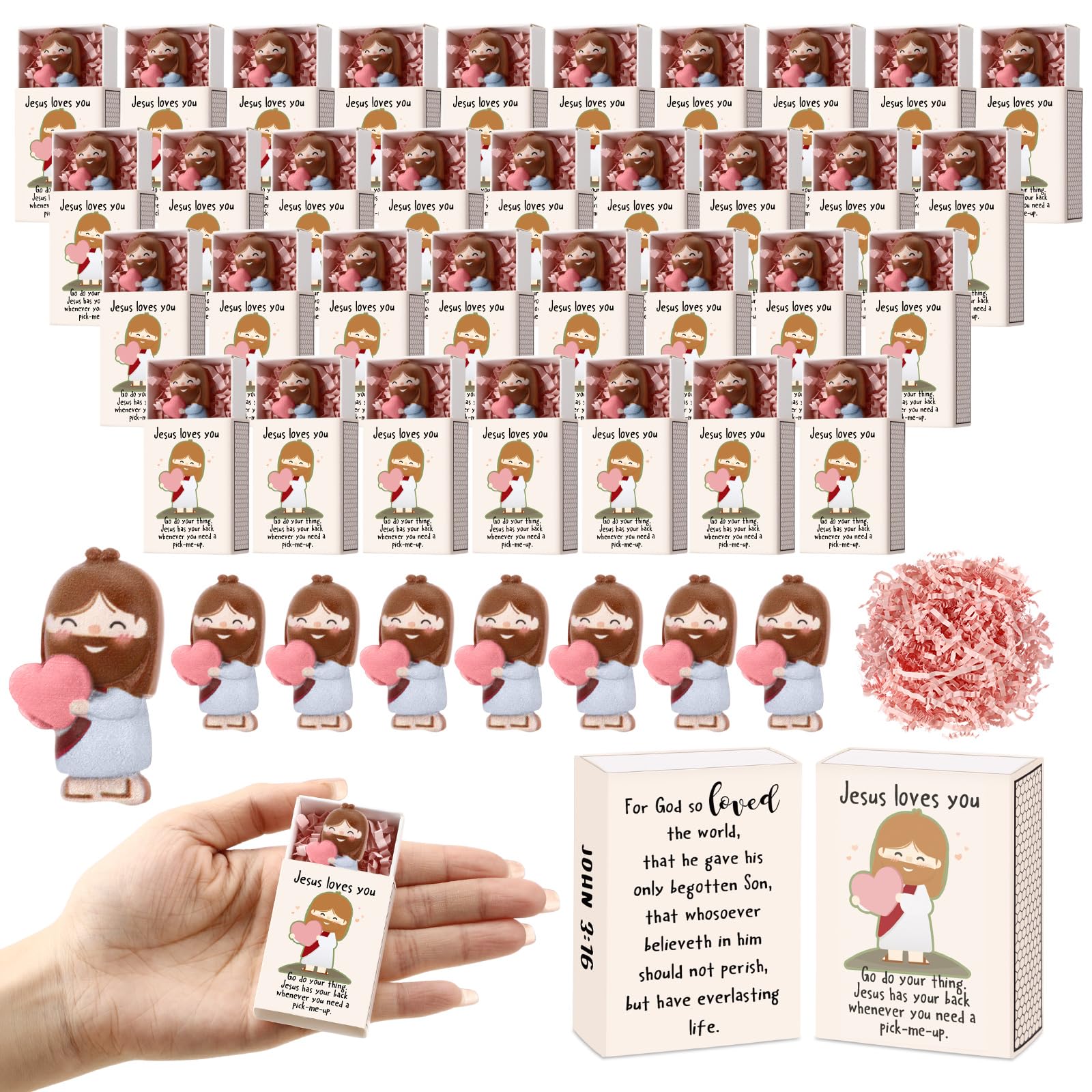 Christian Valentine Gift Bulk Mini Jesus Loves You Figurines Gifts