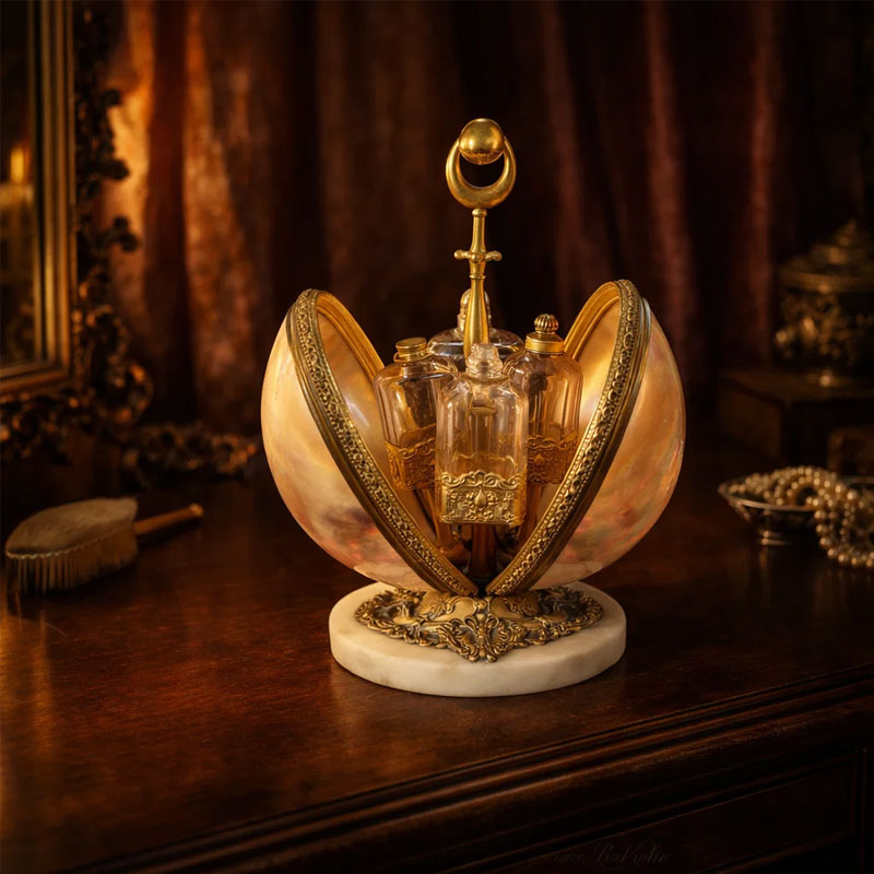 Vintage Shell Perfume Display