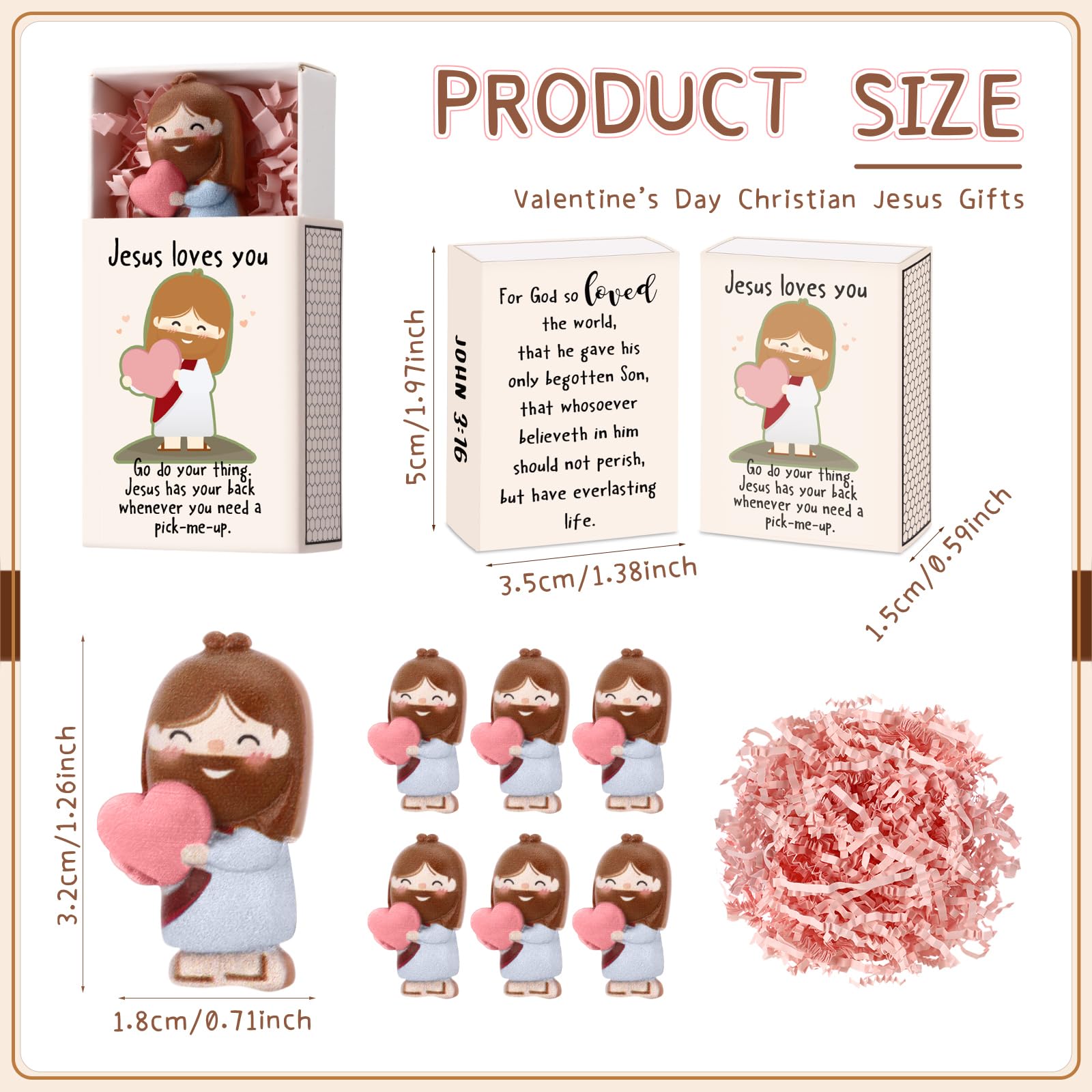 Christian Valentine Gift Bulk Mini Jesus Loves You Figurines Gifts