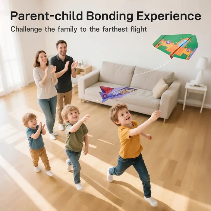 Leven DIY Paper Airplane Book, 16 Creative Folding Paper Planes with 48 Sheets