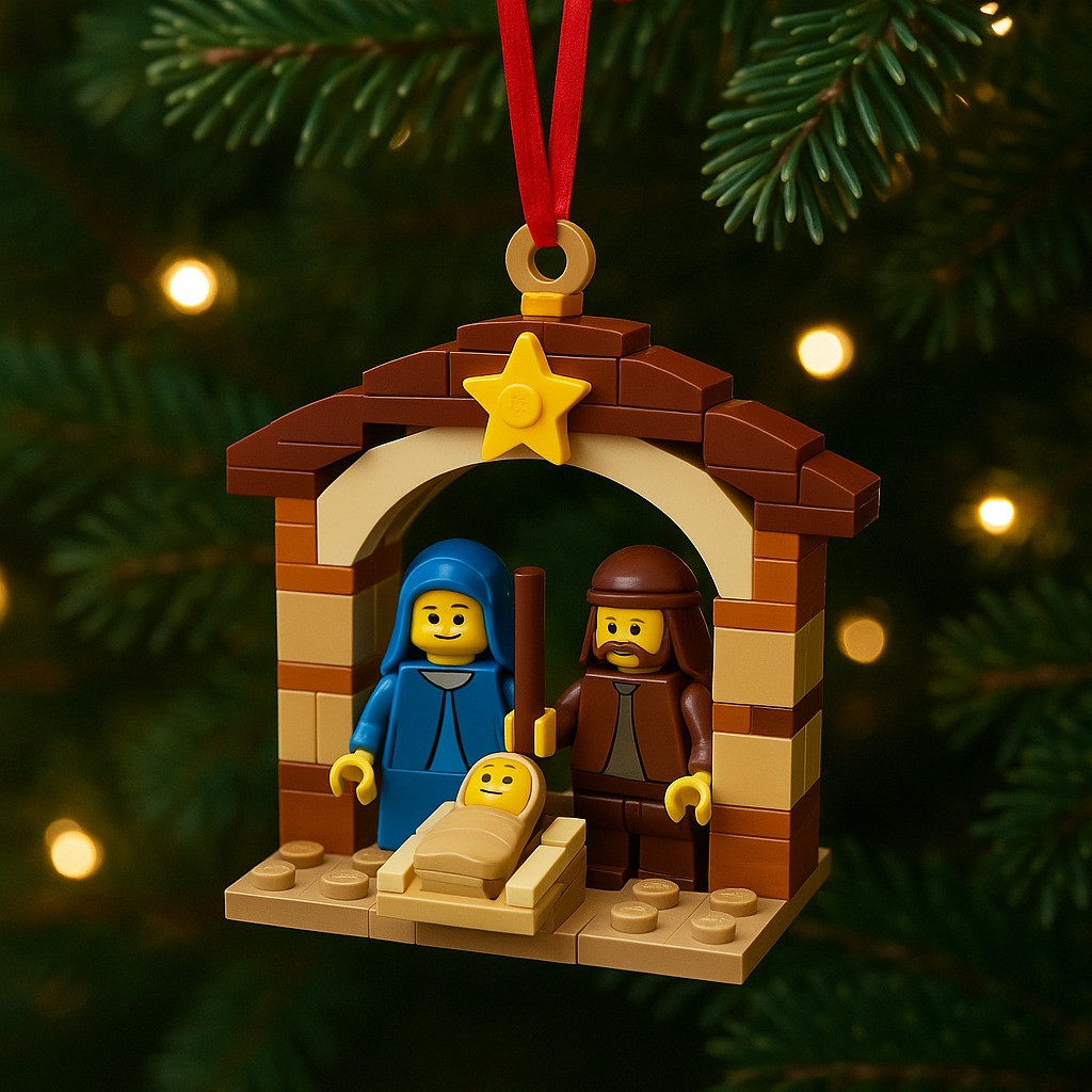 Brick Nativity Ornament