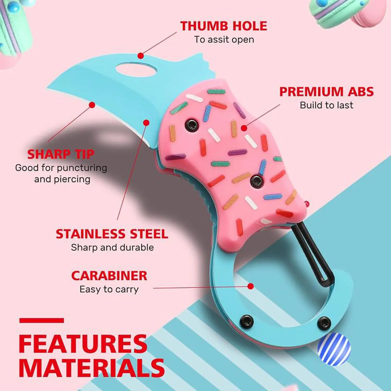 Pink Donut Pocket Knife-Mini EDC Knives for Everyday🍩🔪