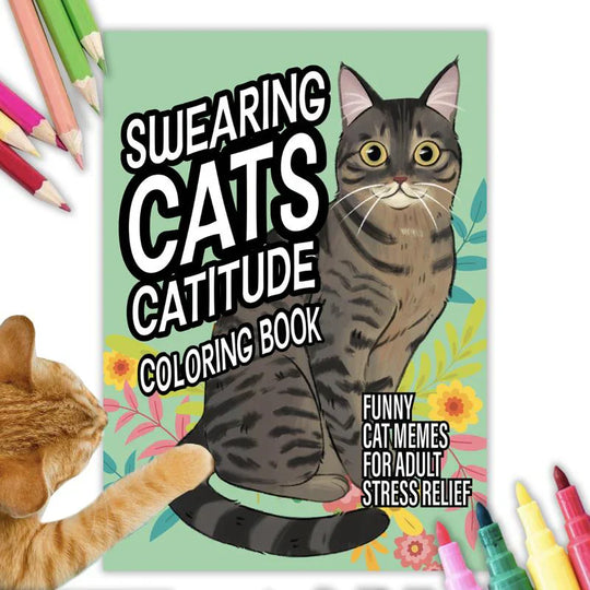 🎨Funny Kitty Memes Coloring Book For Adult Relaxation