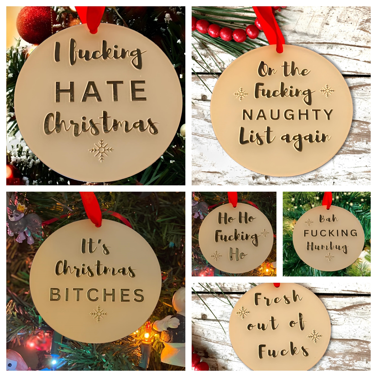 🤣Funny Offensive Christmas Bauble🎄