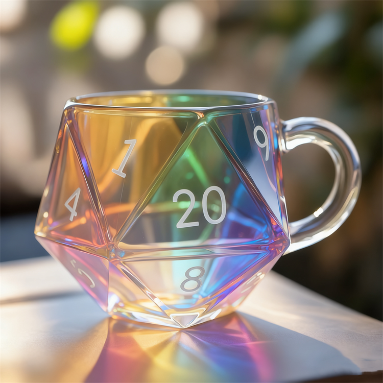 🔥LAST DAY 49% OFF -Rainbow Glass D20 Dice Cup