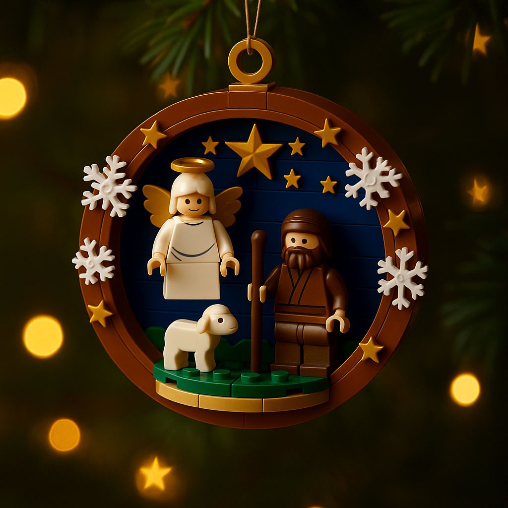 Brick Nativity Ornament