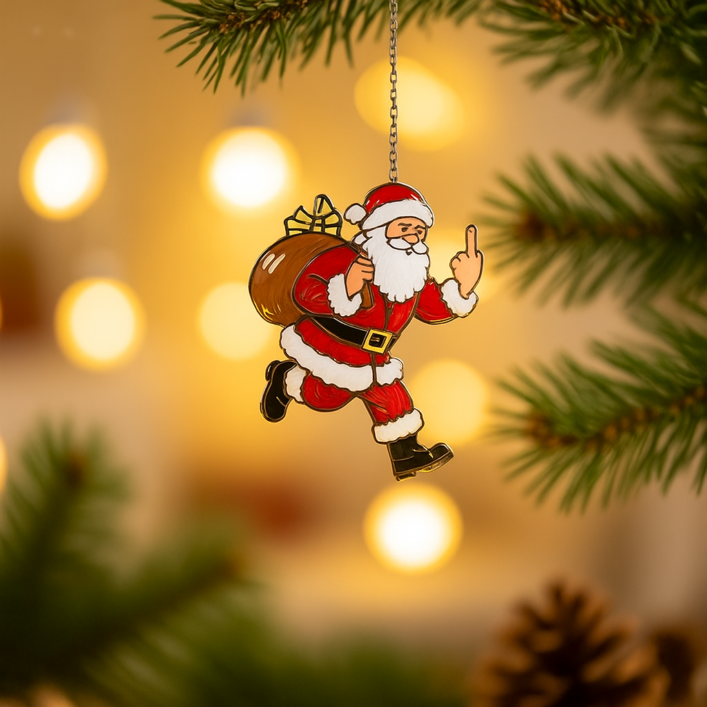 "Santa’s Rebellion" Christmas Ornament
