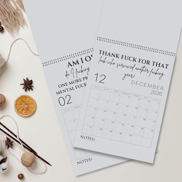 Fuck It 2026 Spiral Bound Wall Calender