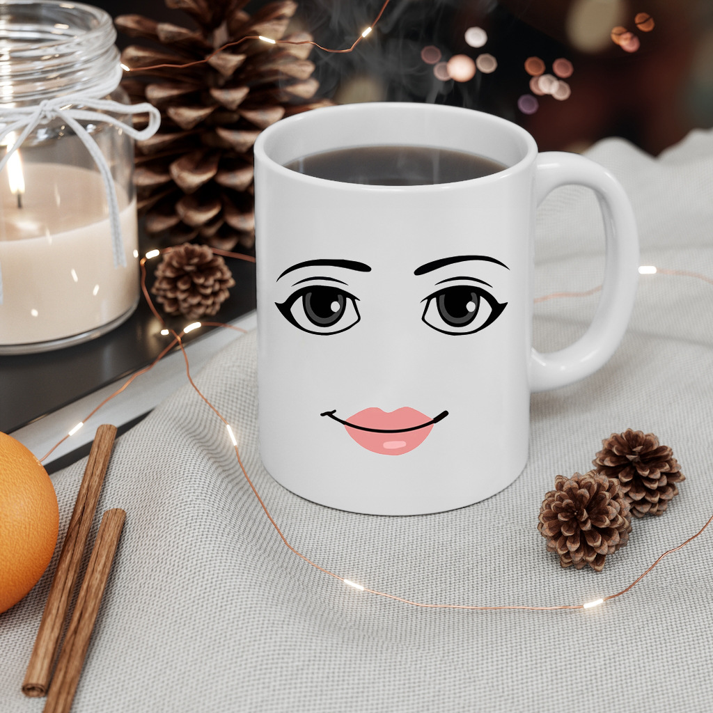 🤣Roblox Man Face and Woman Face Ceramic Mug☕