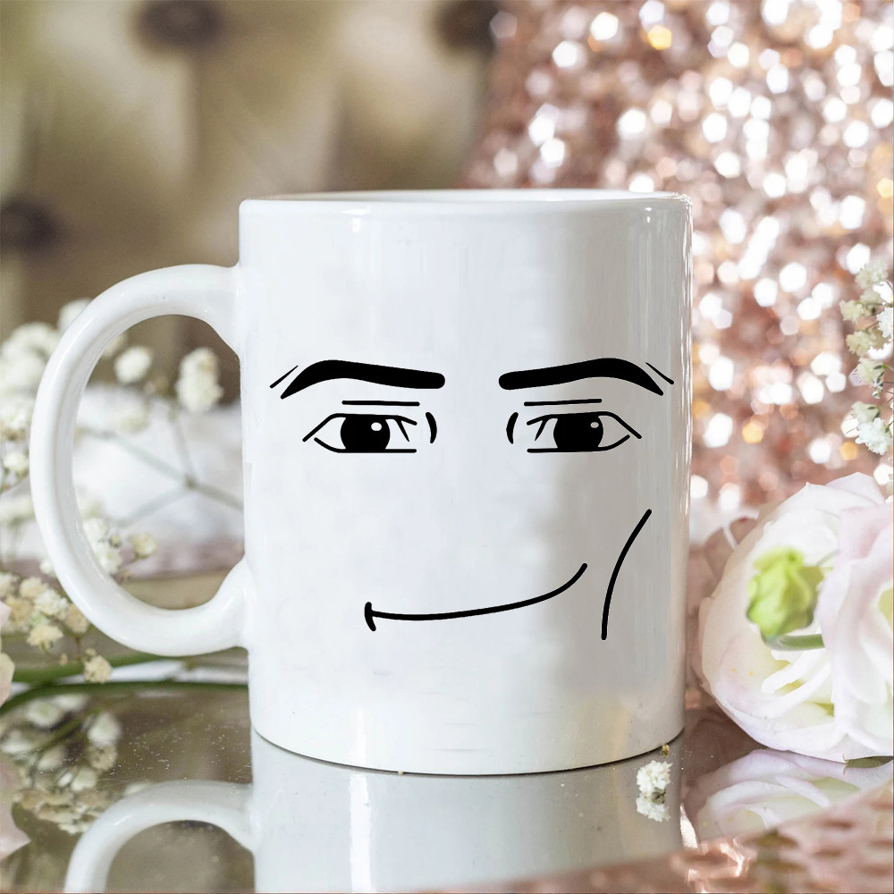 🤣Roblox Man Face and Woman Face Ceramic Mug☕
