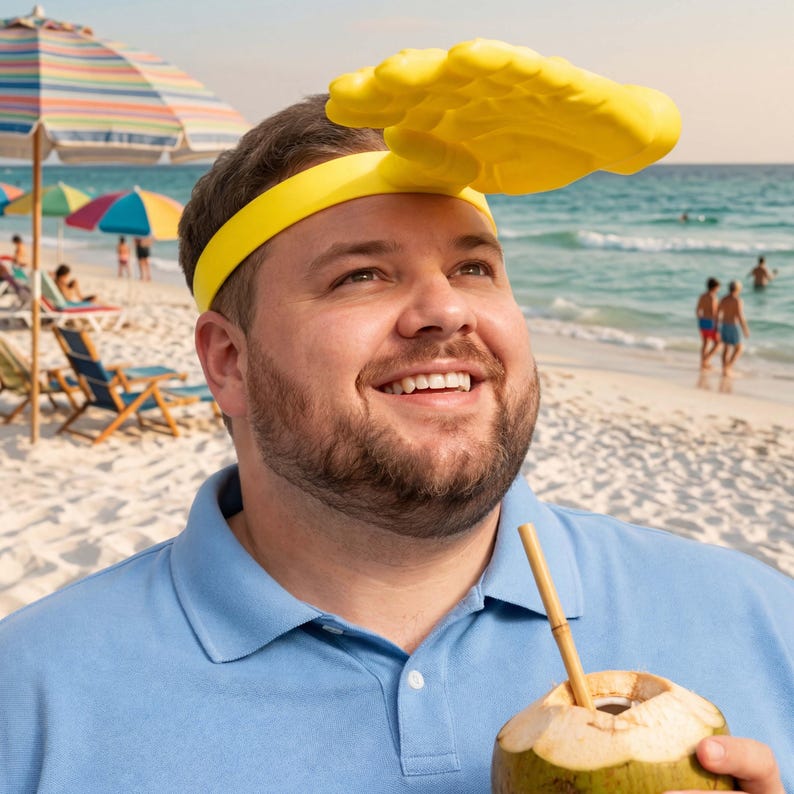 🔥Last Day 60% OFF -Funny Hand Visor Headband - Novelty Palm Sun Visor Hat for Beach & Summer Parties